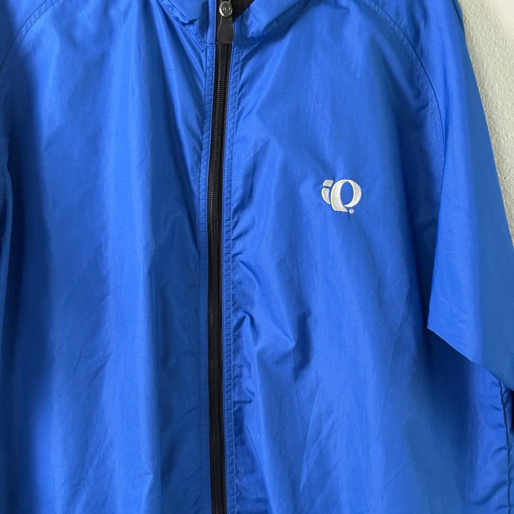 Pearl Izumi Cycling Windbreaker Jacket Mens XL Blue Reflective Full Zip Vintage